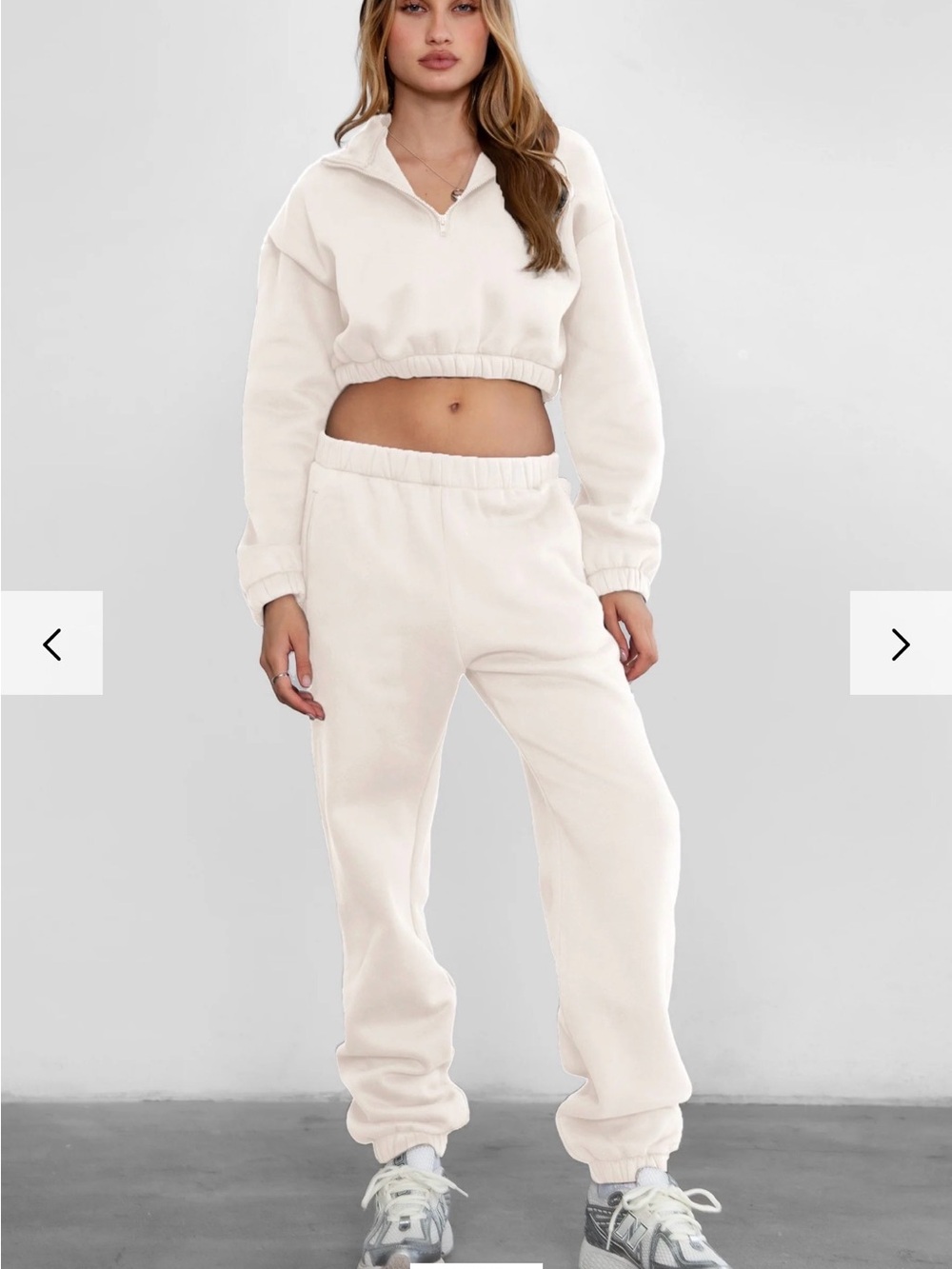 Tic toc Cream Elastic-Waist Jogger Pants M